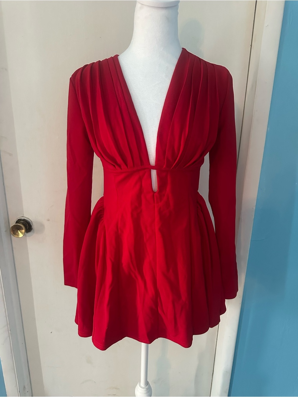 SHEIN Red Long-Sleeve dress